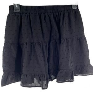 Forever Skirt Mini Polka Dots Swiss Dots Black Lined Ruffle Large